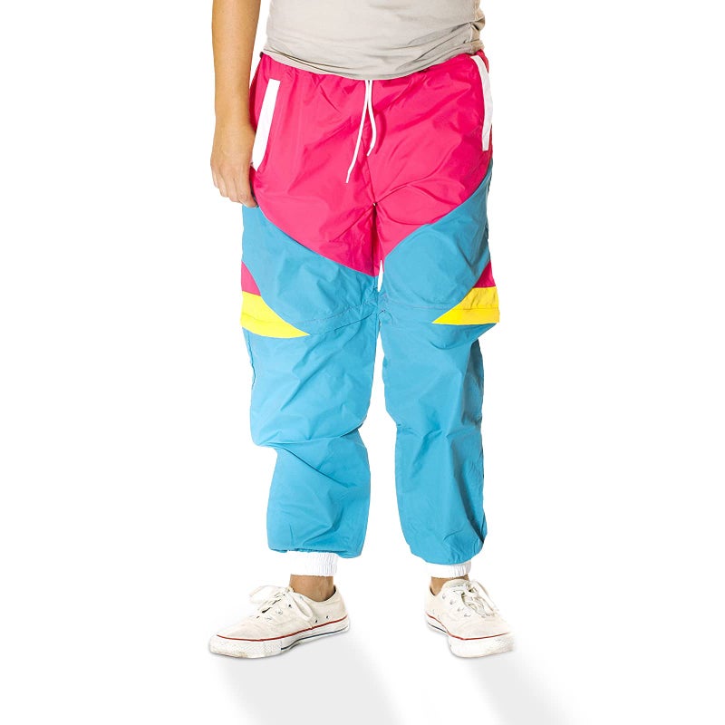 Funny Guy Mugs Like Totally 80s & 90s Retro Neon Windbreaker Pants, Small - Image 4